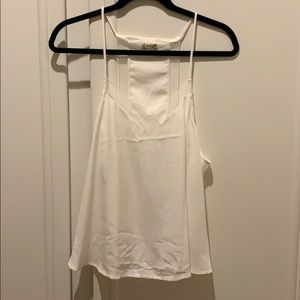 White mesh accent silky tank top by free people